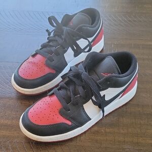 Nike Air Jordan 1 Lows - Kids Black and Red Sneakers